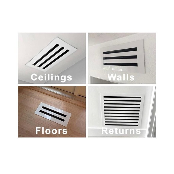 Texas Buildmart Linear Slot AC Vent Diffuser 12x8 White Modern Ceiling Register - Picture 6 of 12